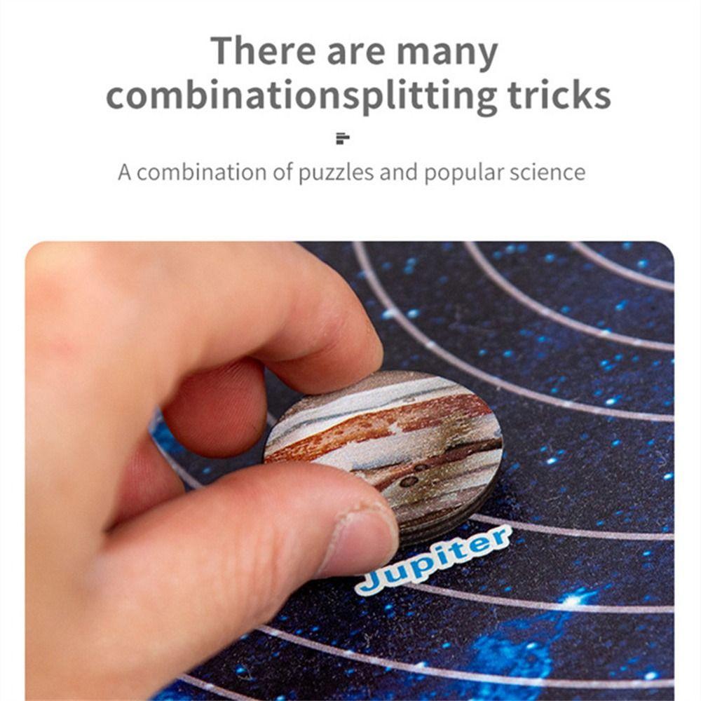 Matching Science Children Boy Girl Solar System Puzzle Jigsaw Tray Wooden Puzzle Planet Puzzles