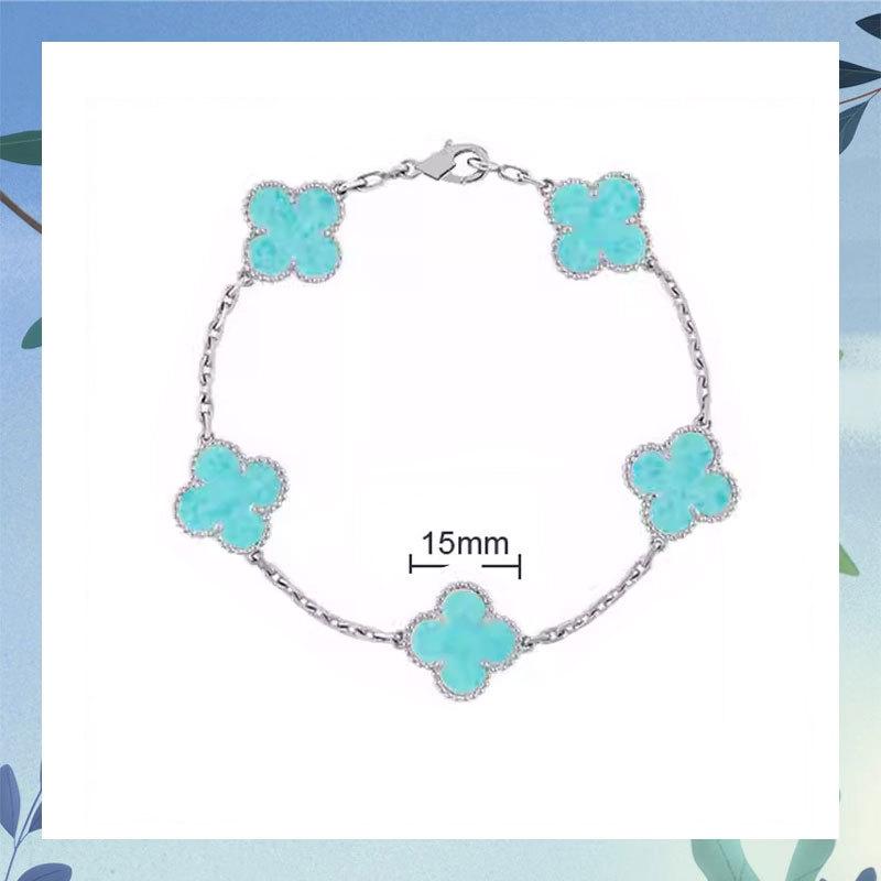 Clover Bracelet CNC Buckle Thick Chain Rose Gold Red Agate Black Agate Lucky Bracelet for Women