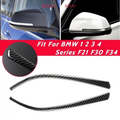 Side Rearview Carbon Fiber Mirror Cover Trims For BMW 1 2 3 4 Series F21 F30 F34