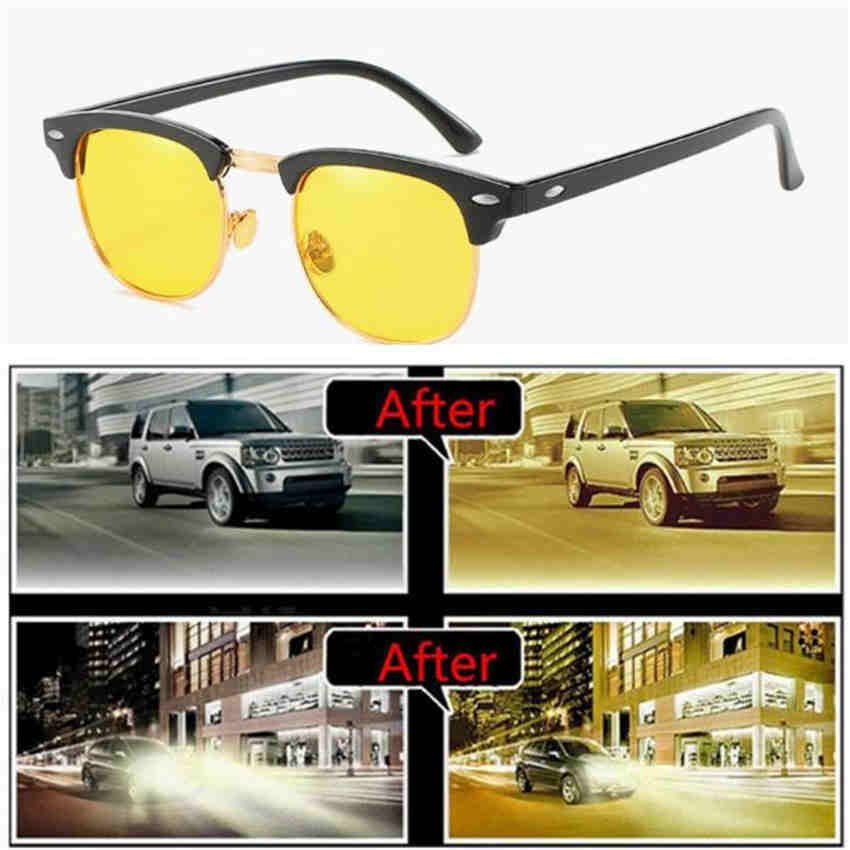 Unisex Sunglasses Night Vision Goggles UV Protection Driver Glasses HD Yellow Lenses