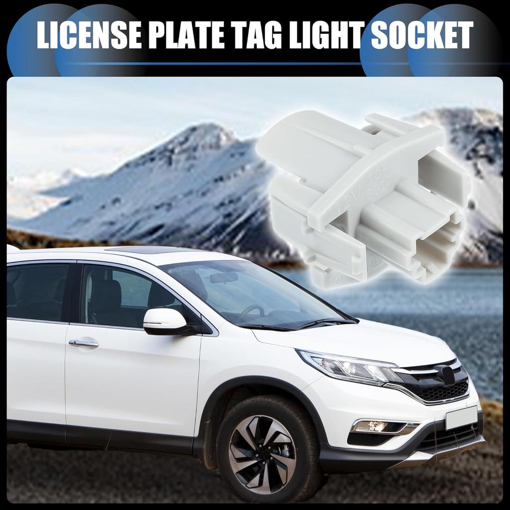License Plate Tag Light Socket, Lamp Connector Housing No.34102SWAA01/34102-SWA-A01 for Honda CR-V Civic Odyssey Gray, 2 Pcs