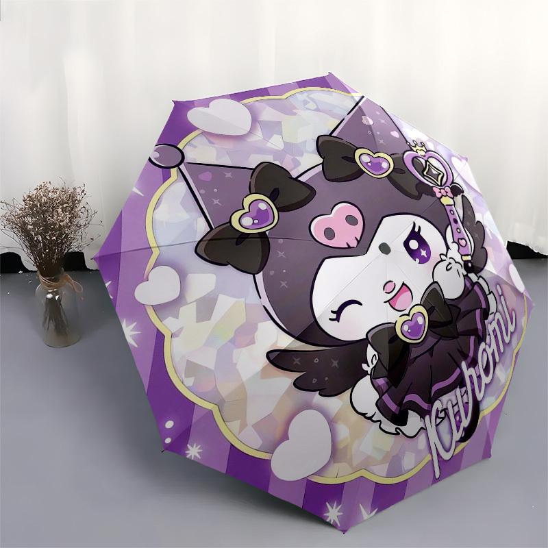 1pc Kuromi Magical PrincessUmbrella with Plastic Handle,Suitable for All Seasons Home Travel Outdoor UmbrellaSanlio150
