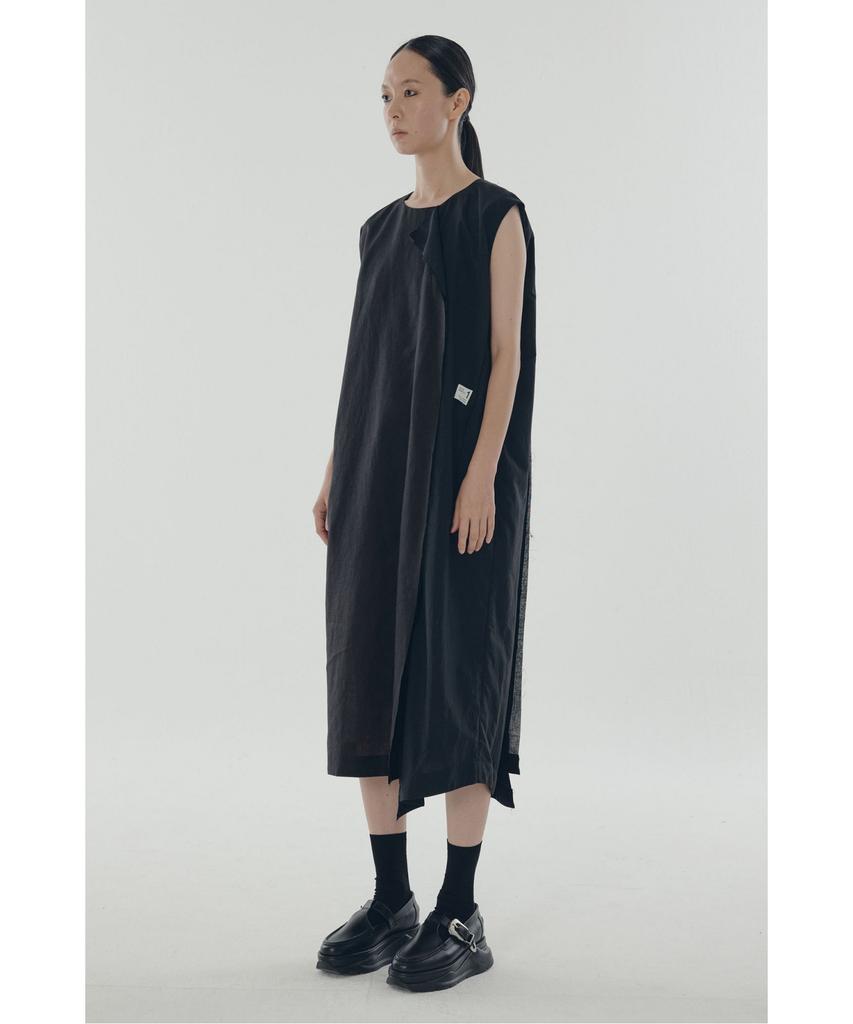 RECODE Split Square Sleeveless Dress_Rqdam25556Bkx