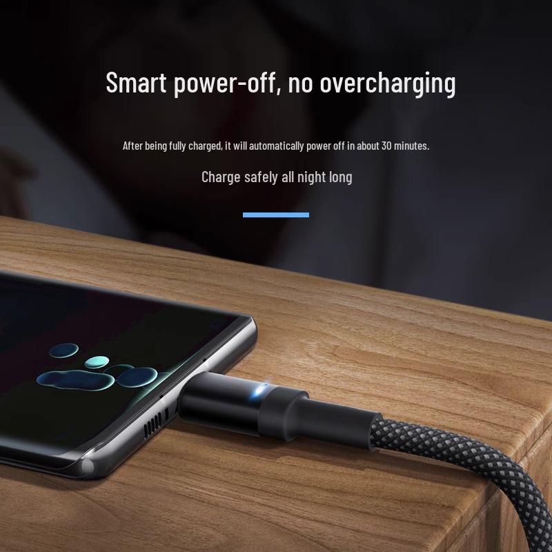 120W Ultra-Fast Type-C Charging & Data Cable with Auto Power-Off for Huawei, Honor, Xiaomi 6A