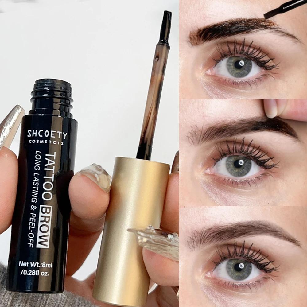 Waterproof Peel-off Eyebrow Gel Tint Semi Permanent Tearing Off Eyebrow Tattoo Enhancers Natural Lasting Dyeing Brow Cosmetics