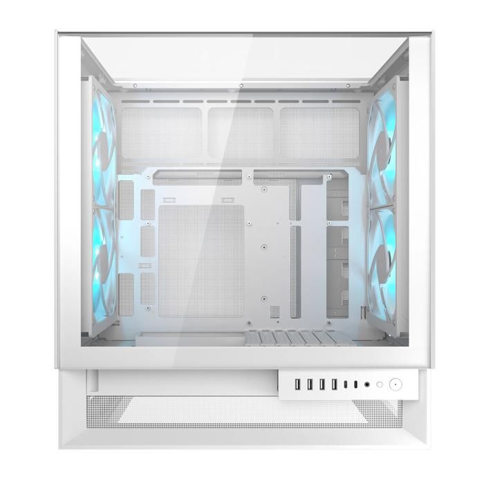 Boitier PC Gaming - COUGAR - OMNYX - Blanc - Mid-Tower ATX - 4 Ventilateurs ARGB PWM