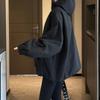 Giacca da donna in stile Harajuku, moda coreana, streetwear, oversize, con cerniera, cappuccio, vintage Y2k, giacche antivento, cappotto casual