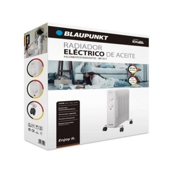 Radiador Eléctrico Blaupunkt BP1017 2000W 9 elementos con ruedas pivotantes