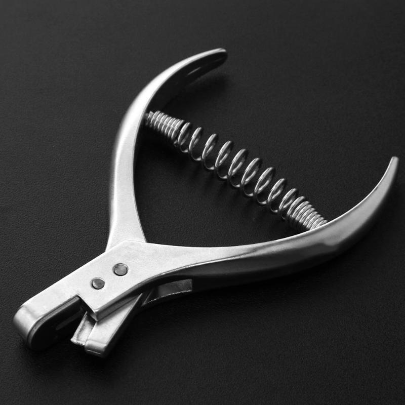 Steel Handheld Slot Puncher ID Card Photo Badge Hole Punching Tool for Leather Craft Punches DIY Hand Tools.