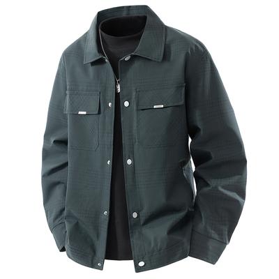 New Autumn Men's Middle-aged and Young Jackets for Business Trends Slim Short Sets Simple Versatile Jackets