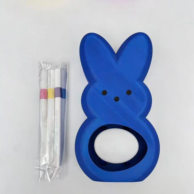 

Easter Bunny Egg Decorating Kit Kids DIY Craft Set 6 Color Markers Marshmallow Bunny Egg Holder Easter Gift for Kids синий