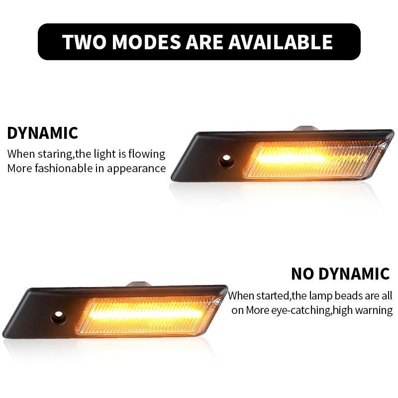 for BMW 3 Series E36 M3 318is/325is 92-96 5-Series E34 88-95 7-Series E32 86-94 Dynamic LED Side Marker Signal Lights Turn Lamp