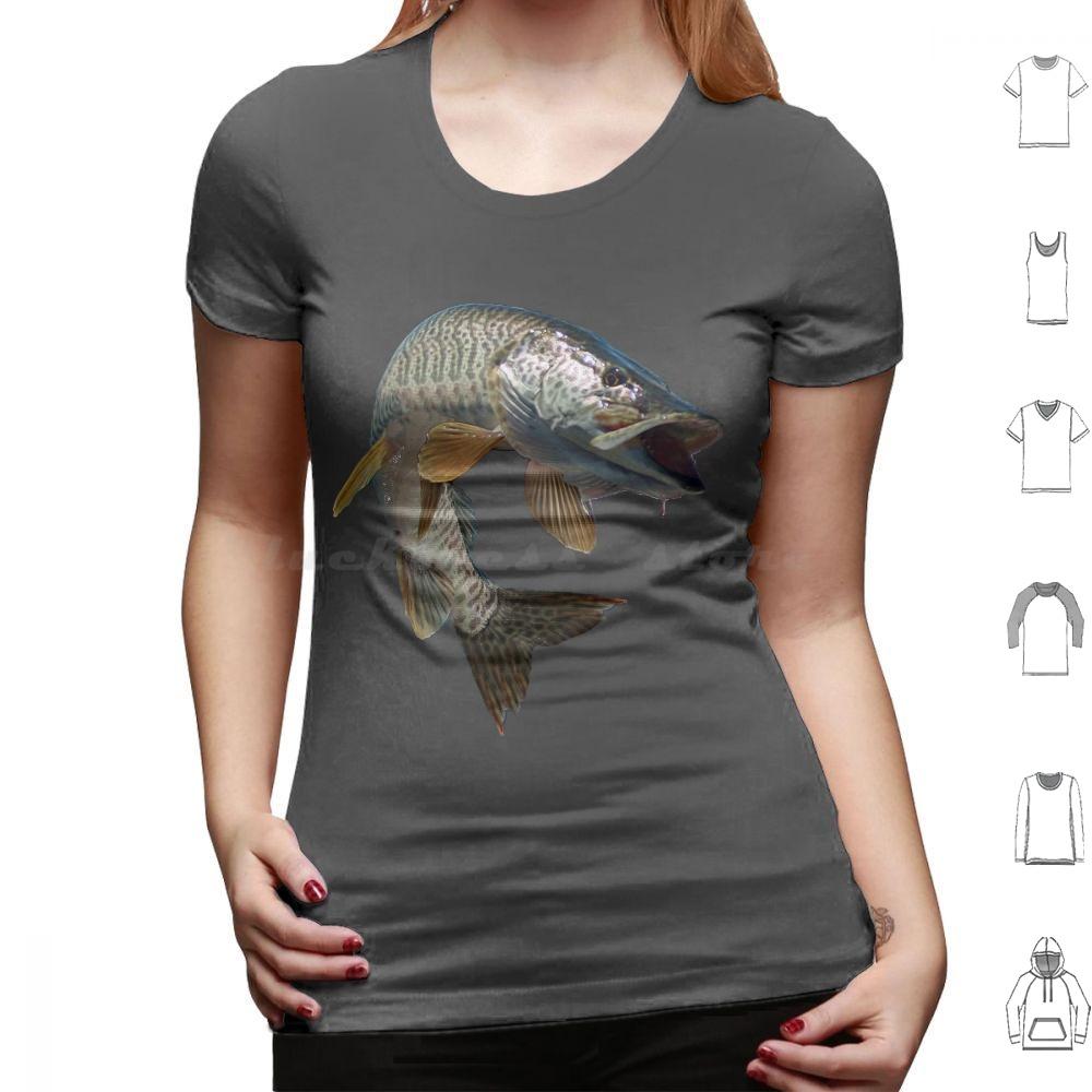 Moschus T-Shirt Baumwolle Männer Frauen DIY Druck Fisch Angeln Angler Moschus Tiger Moschus Forelle Schwarzbarsch Hecht Fliegenfischen Eis