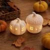 Leuchtende Harz-Bastelarbeiten 2 Stück/Set Beleuchtete skurrile Haus-Ornamente, Leuchtende Kürbisfigurine, Halloween-Tisch Niedliche Party-Dekorationen Mittelstück mit LED