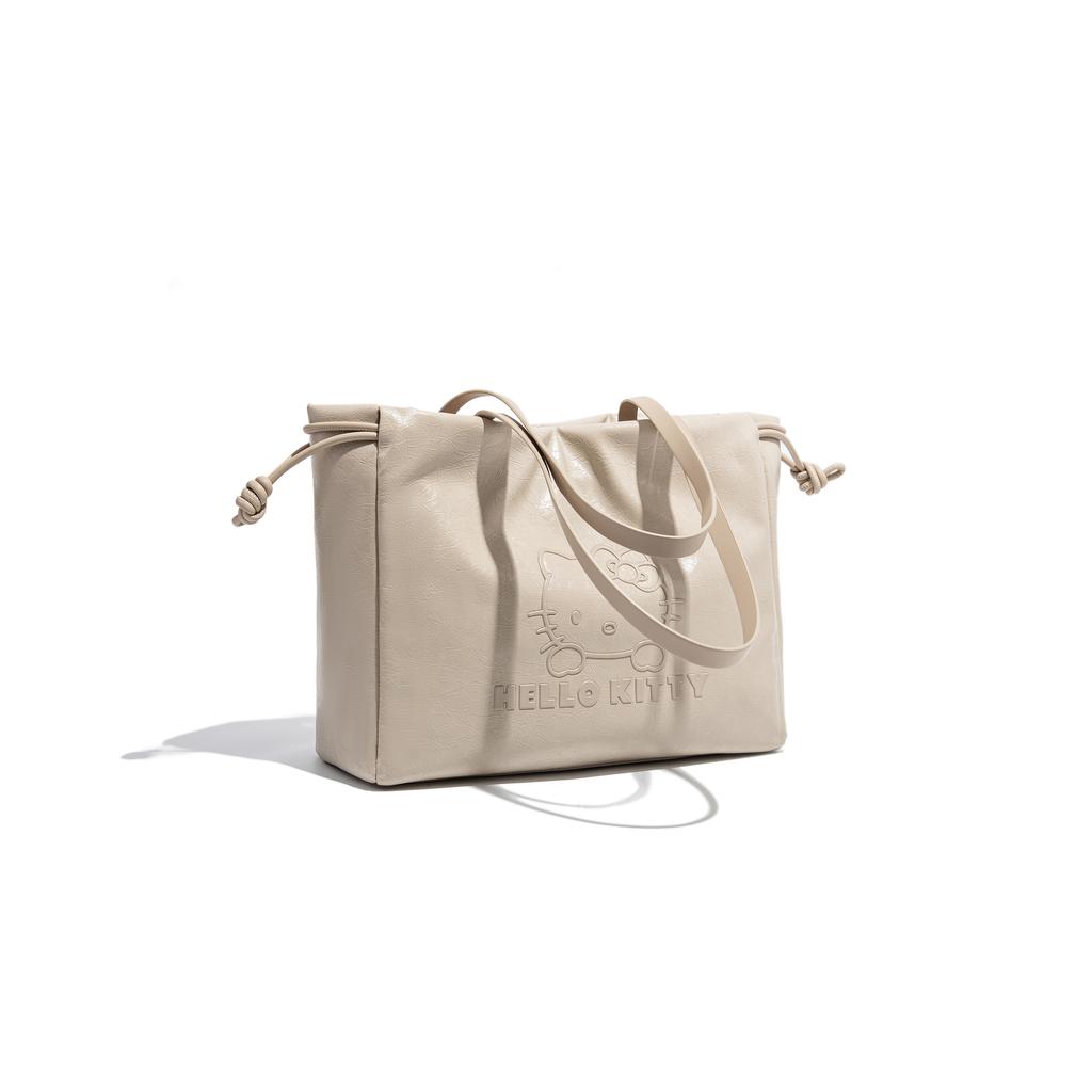 Ny Sanrio Hello Kitty PU Tote Bag, Shoppingveske, Skulderveske Dame Khaki/Svart/Mørk Kaffe SHHF41448
