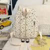 Women's Corduroy Backpack Large Capacity Bow Student Schoolbag