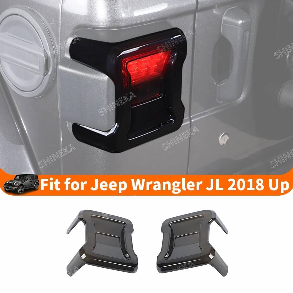 SHINEKA Car Rear Tail Light Lamp Taillight Decoration Cover for Jeep Wrangler JL 2018 2019 2020 2021 2022 2023 2024+ Accessories