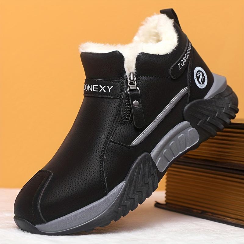 Men Winter Snow Boots, Simple and Fashionable In Solid Colors of Gray,  Pull-On Design for Easy Wear,  Lined for Warmth and Comfort