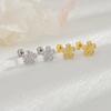 Sparkling Rhinestone Flower Screw Back Cartilage Earrings Delicate Sweet Cool Chic Versatile Daily Small Floral Studs