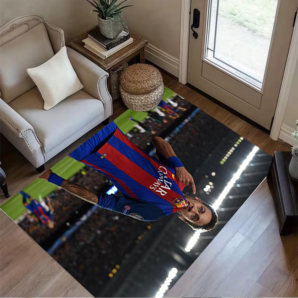 Brazilian Footballer Hairstyle Floor Rug Office Rug Perfect for Game Room Dormitory Bedrooms Study Room Anti-slip Rug Anime Office Decor