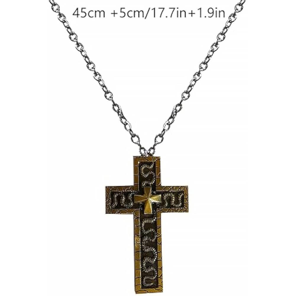 Cross Necklace with Secret compartment,Necklace With Old Cross Pendant,Gothic Punk Hip Hop Fashion Unique Hidden Storage Jewelry