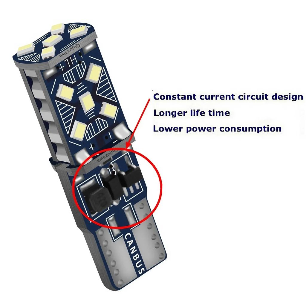 2PCS T10 W5W LED Car Parking Lights Super Bright 12V 168 501 2825 Wedge Bulbs Turn Signal Side Interior Dome Lamp