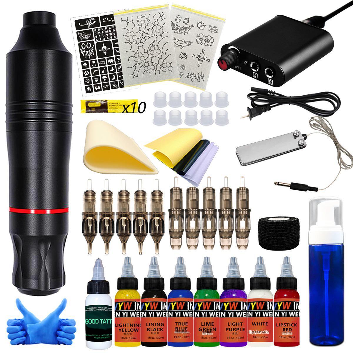 

Набор тату-ручек и машинок для начинающих с перчатками