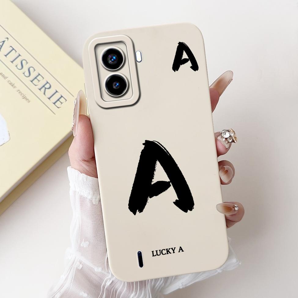 For Tecno Pop 6 No Fingerprints Cover For Techno Pop 6 Case BE7 Simple Fashion Letters Pattern Design Silicone Shockproof Bumper