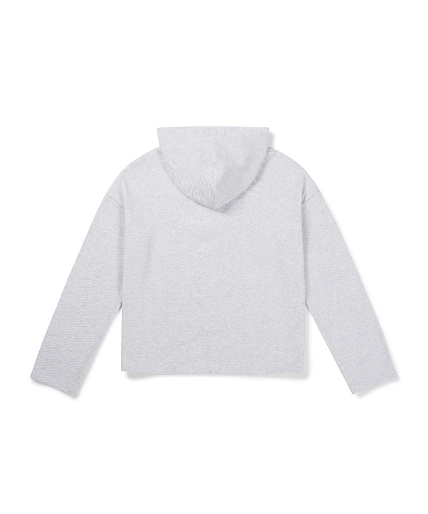CLOVE [26Fw CLOVE] Loose Fit Waffle Hoodie (Light Gray)