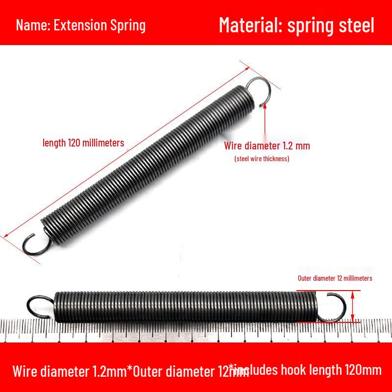 1.2mm Wire Extension Spring with Hook - Soft Tensile Force Spring Accessory