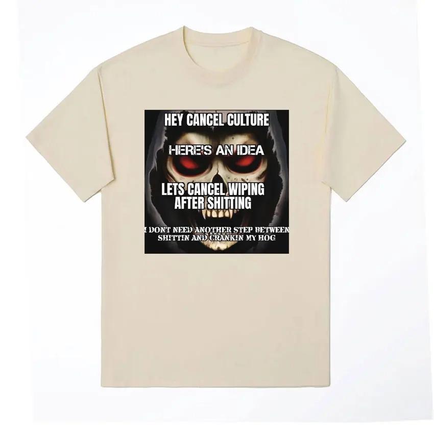Evil Edgy Skeleton Cancel Culture Graphic T-shirts Funny Dank Meme T-shirt Men Women Harajuku Y2k Vintage Oversized T Shirt Tops