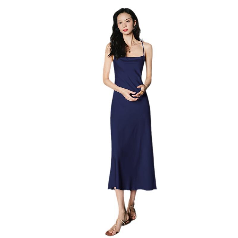 Yaoting Damen Sommer Satin Chiffon Nachthemd - Seiden Camisole Wasserfallkragen Loungewear 2878