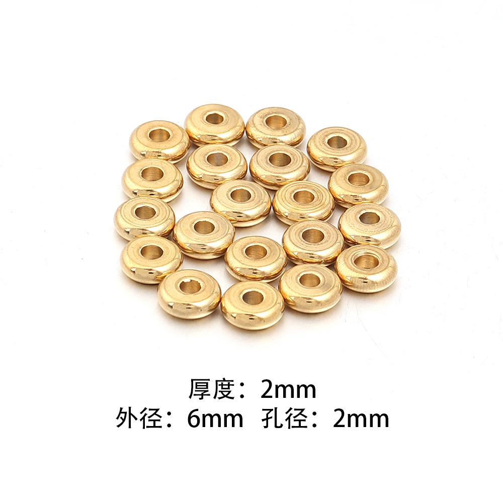 20/50pcs Stainless Steel Spacer Beads Flat Round Loose Wheel Beads For Jewelry Making DIY Charms Bracelet Necklace Accessories