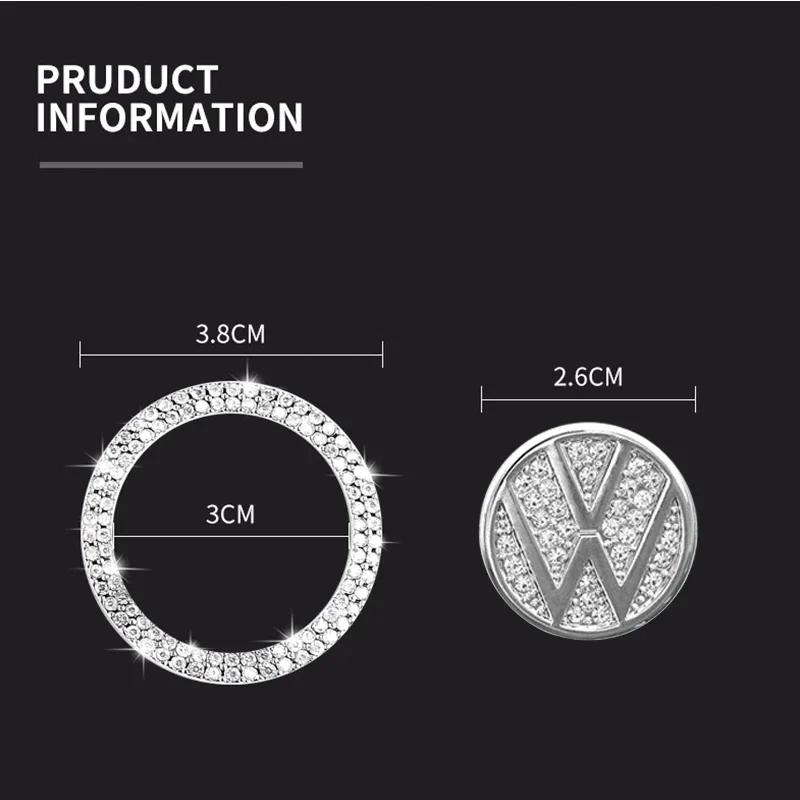 Adesivo Bling per Auto Avvio/Arresto Motore a Un Click Decorazione Cerchio di Strass per Volkswagen VW Scirocco GOLF MK6 Polo Tiguan