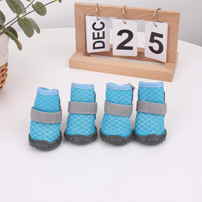 4 peças Sapatos para Cães para Todas as Estações Sapatos Respiráveis para Cães Pequenos Botas Botinhas Protetor de Pata Sapatos para Filhotes Gatos Botinhas Sola Antiderrapante