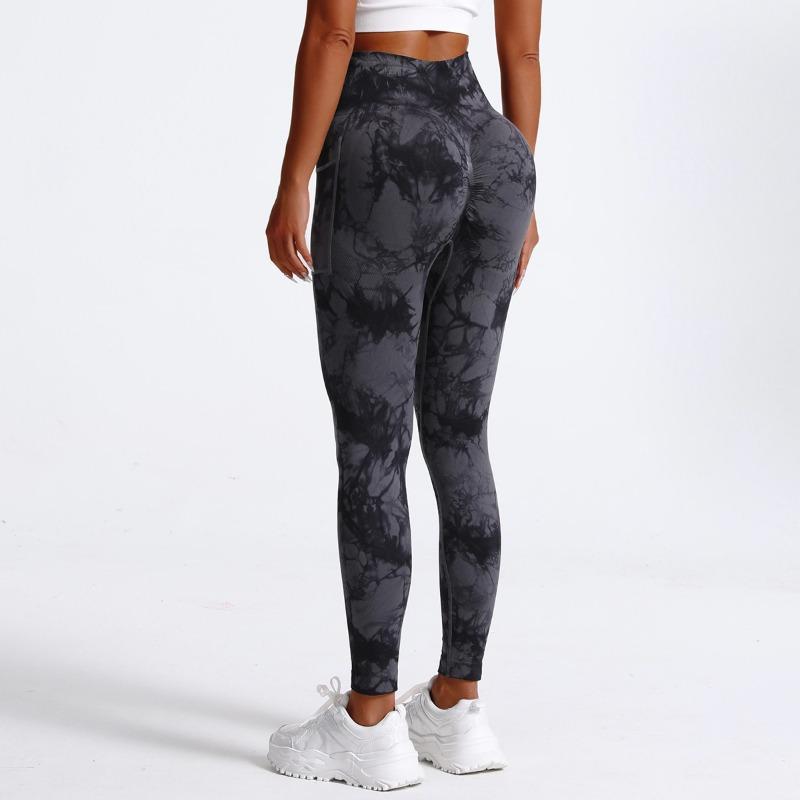 Naked Side Pocket Seamless Yoga Pants Peach Buttocks Women Wear High Waist Hip Lift Trousers Tight Sports Fitness Pants