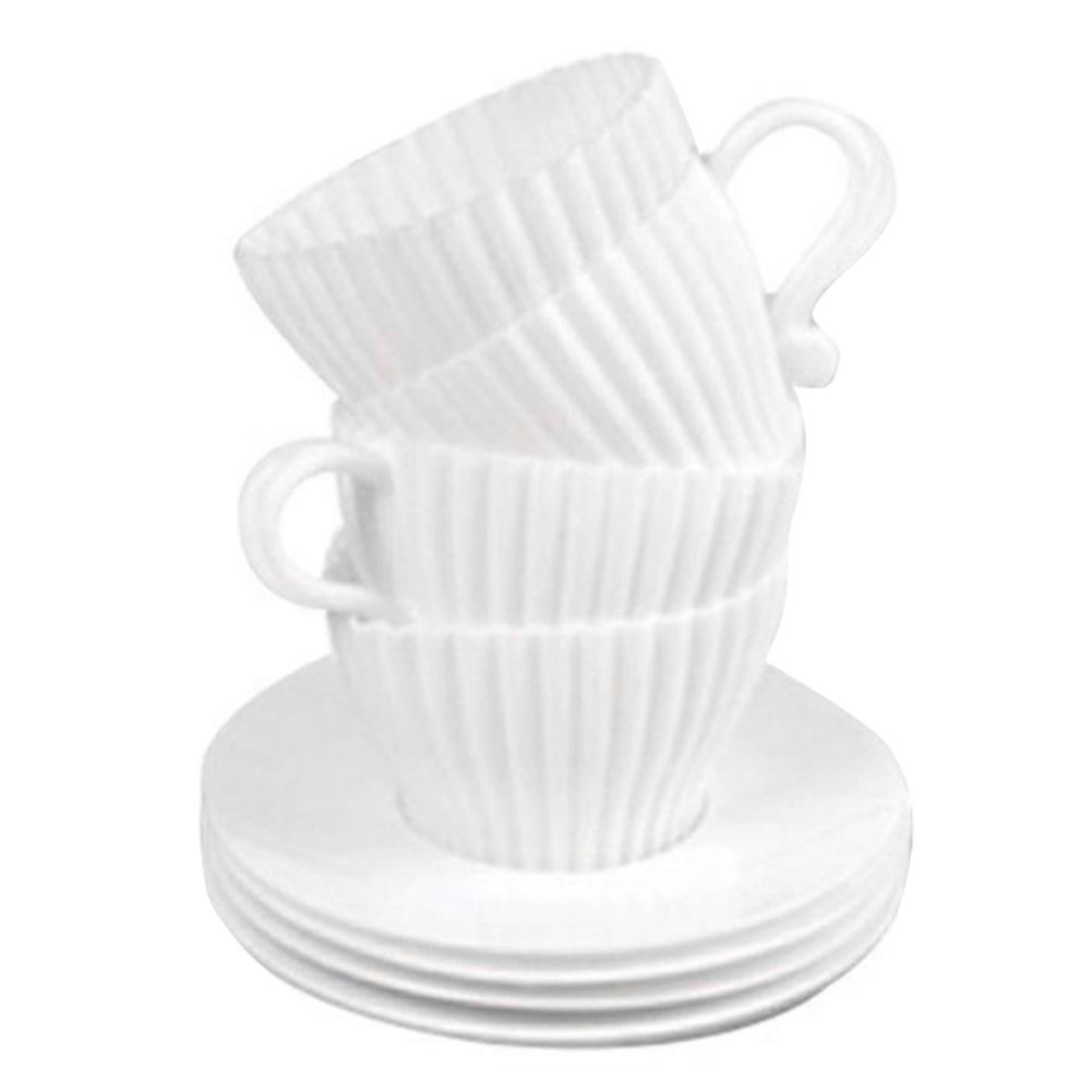 

Силиконовые чашки для выпечки с блюдцами, форма для кексов, чайный набор, многоразовые формы для кексов China Mainland