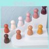 Wooden Building Blocks Set With Brown Little Person For Early Education And Diy Fun