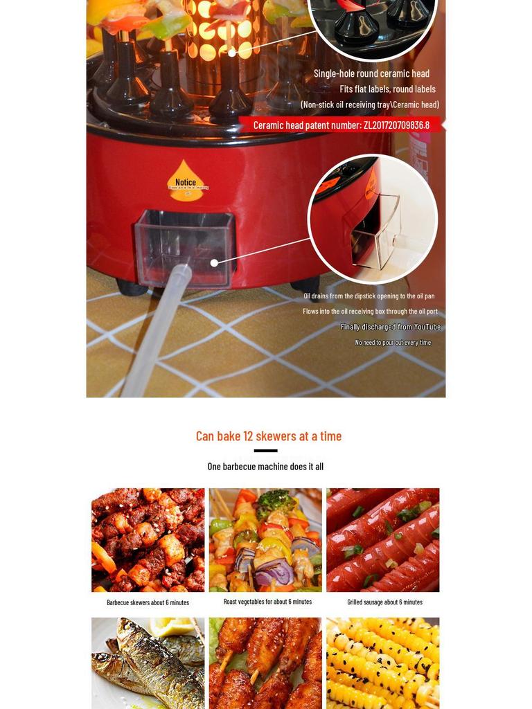 Electric Rotating Smokeless Korean Barbecue Grill for Fast Grilling