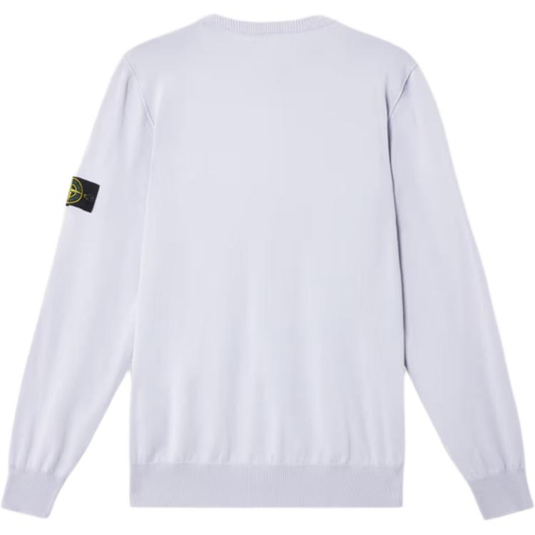 Stone Island Badge Crew Neck Long Sleeve Sweater Men sweater Lilac K1S1551000-53S00B2-V0088