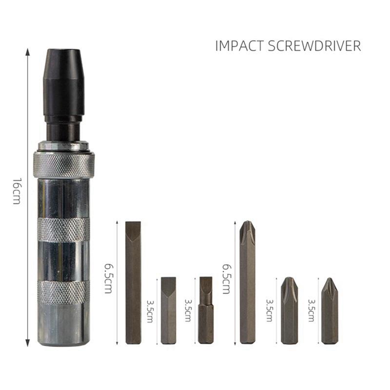 A96I-Impact Screwdriver 7-Piece Screwdriver Socket Nut Tapping Dead Screw Piercing Screwdriver Easy To Use
