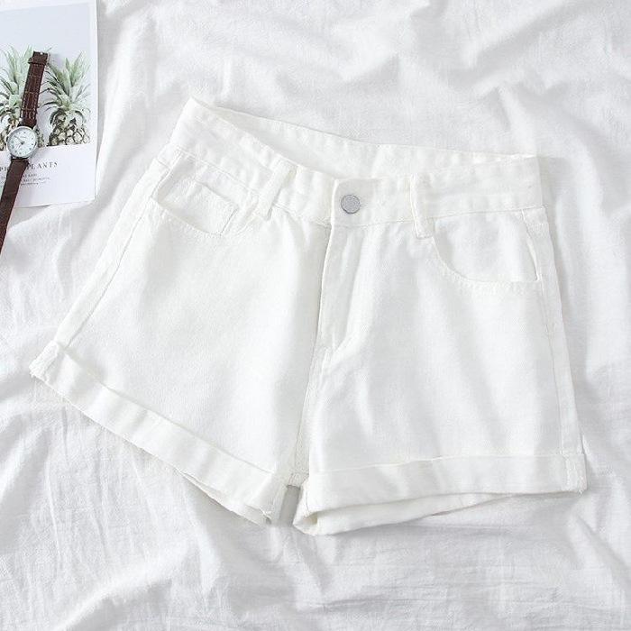 

Women s 608 Wide-Leg Denim Shorts: High-Waisted, Slimming A-Line, Perfect for Summer 2022 S белый