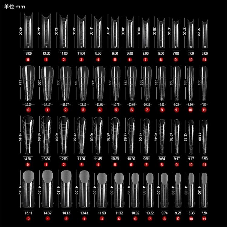 288 Pcs Nail Forms Set Nail Extension Molds Nail Forms Manicure Supplies