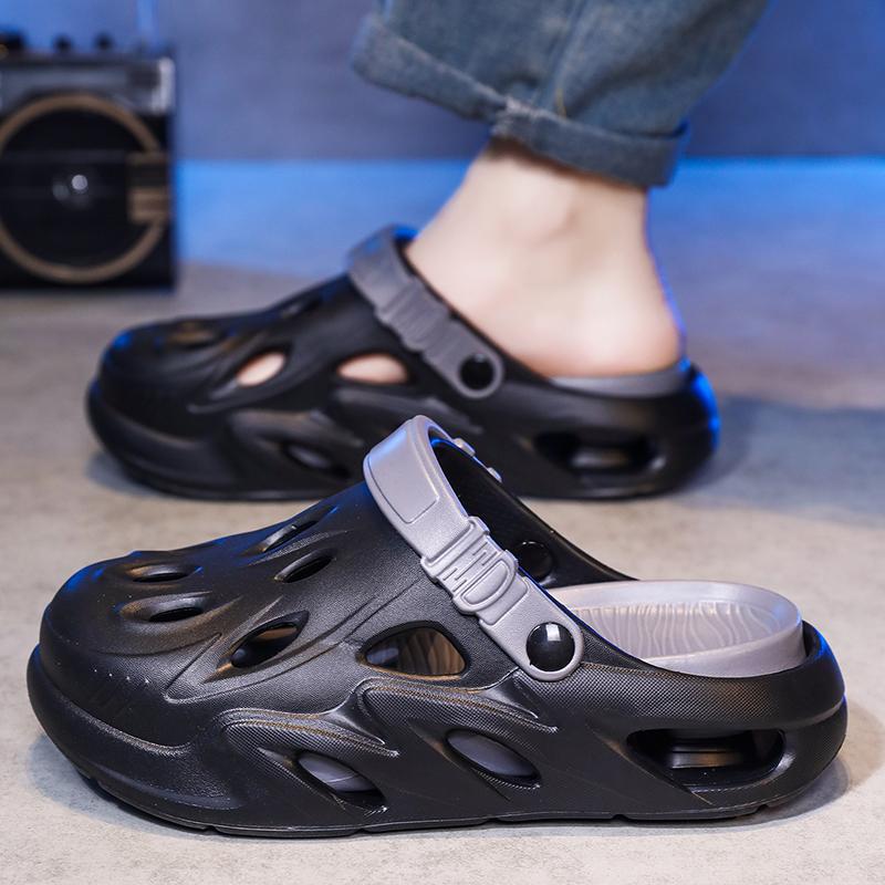 Hollow Men’s Sandals Summer Comfortable Beach Shoes Lightweight Women Slippers Outdoor Non Slip Casual Shoes Indoor Home Slides