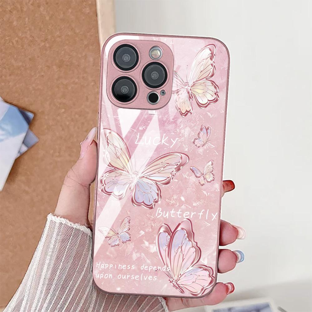 

INS Чохол з метеликами для iPhone 17 Pro Max Чохол iPhone 15 13 11 14 12 16 Pro Max 17 Air 16E 7 8 Plus XR SE Ударостійкий чохол для телефону iPhone 15 Pro Max