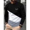 Mens T Shirt Stylish Striped 3D Print Long Sleeve Spring Fall Casual Vintage Round Neck Outdoor Sports T-Shirt for Men Daily Top
