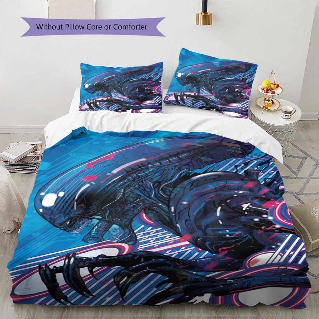 Cartoon Pattern Bedding Quilt Set Quilt Cover Pillowcase Home Decoration Birthday Gift (1 * Duvet Cover + 2 * Pillowcase, Without Core)