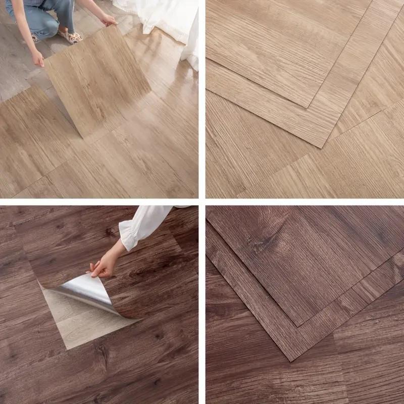Selbstklebende PVC-Holzmaserung-Fliesen: Wasserdicht, Feuchtigkeitsbeständig, Abriebfest für Schlafzimmer-, Wohnzimmer-, Badezimmerböden & -wände.