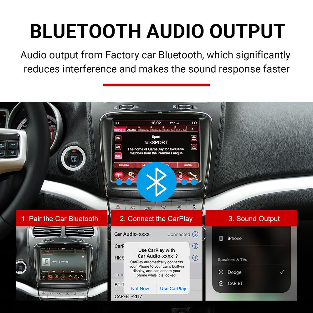 Wireless CarPlay Android Auto for Dodge Challenger Journey Charger Durango InterfaceRetrofit Kit OEM Screen Upgrade Decoder Box