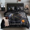 Young Boys Basketbal Print Beding Set Sports Theme Soft Duvet Cover For Children Kids Tens Bal Warm Comforter Cover Balck Bedspread Cover Rom Decor